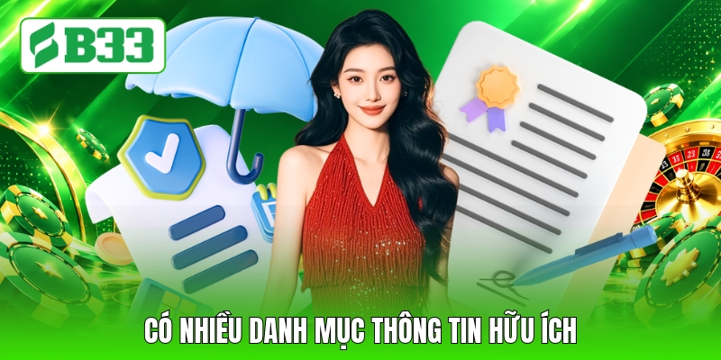 Có nhiều danh mục thông tin hữu ích