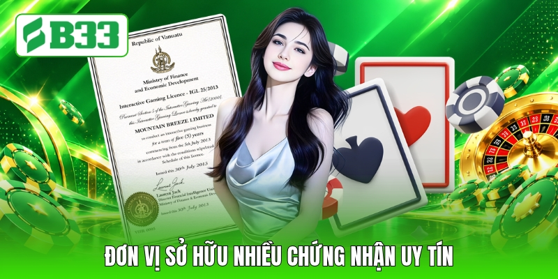 Đơn vị sở hữu nhiều chứng nhận uy tín